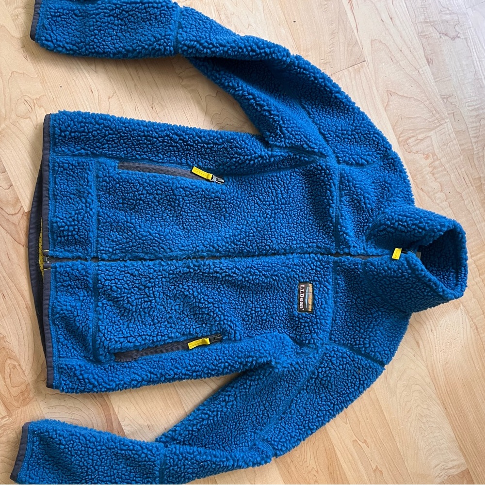 L.L. Bean Blue Fleece Jacket/Sweater - Cozy Sherpa
